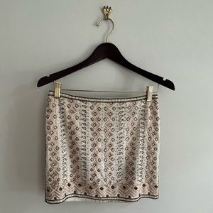 Club Monaco white, pink and silver skirt with beads, size 2 in a good condition